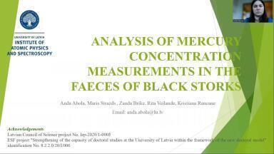 Analysis of Mercury Concentration Measurements in the Faeces of Black Storks